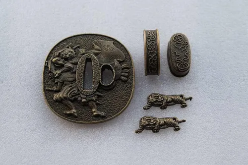 Vista 13 de Espada samurái japonesa KOSHIRAE – TSUBA FUCHI KASHIRA MENUKI 68-100