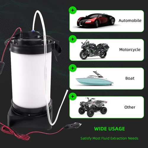 Vista 2 de leaptrend Extractor de vacío de aceite eléctrico (no manual), bomba extractora de líquido cambiador de aceite con encendedor de cigarrillos y clip