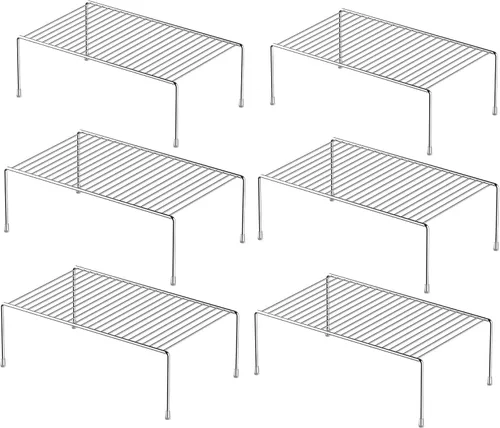 Vista 8 de Redrubbit Paquete de 2 estantes medianos (13 x 9. 4 pulgadas), estante de almacenamiento para gabinete, encimera de cocina inoxidable y estante