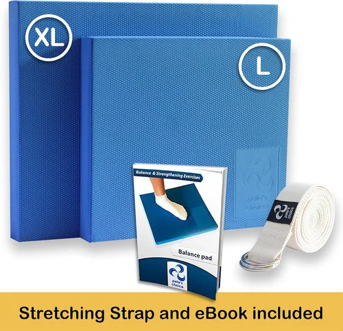 Vista 2 de Almohadilla de equilibrio de espuma XL o L - Correa de estiramiento y folleto gratis Almohadillas de equilibrio extra grandes - Terapia física