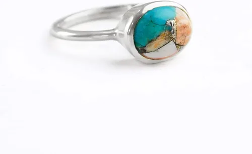 Vista 151 de Oval Birthstone Ring Bezel Set in Vermeil Gold, Sterling Silver, or Rose Gold, Stacking Birthstone Ring [rOMB]