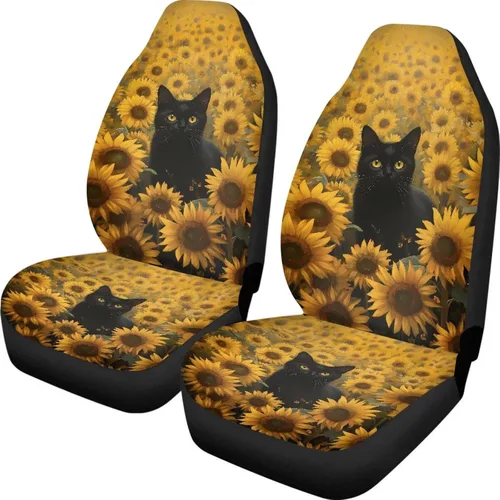 Vista 38 de INSTANTARTS Fundas de asiento de coche con diseño de dalia estética, solo para asientos delanteros, protector de asiento de vehículo, 2 unids/set