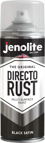 Vista 7 de JENOLITE Directorust - Pintura en aerosol satinada NEGRO 13.52 fl oz Pintura en aerosol semibrillante Superficies de madera, metal