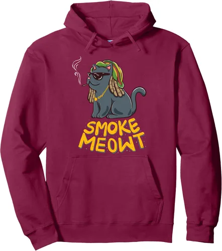 Vista 12 de Weed Smoking Cat Smoke Meowt THC CBD Marihuana Stoner Kitten Sudadera con capucha
