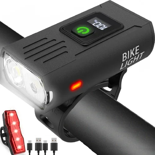Vista 16 de Victoper Bike Light, High Lumens Super Bright Bicycle Lite, 6+4 Modes USB Rechargeable Bike Headlight & Taillight Set, Waterproof Safety Bike Front