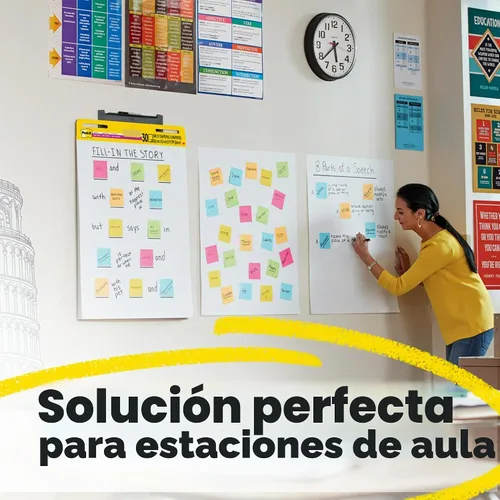 Vista 8 de Post-it Rotafolios Superadhesivos para Caballete, 25 x 30 Pulgadas, 30 Hojas/Rotafolio, 6 Rotafolios, Papel Premium Blanco Autoadhesivo de Alta