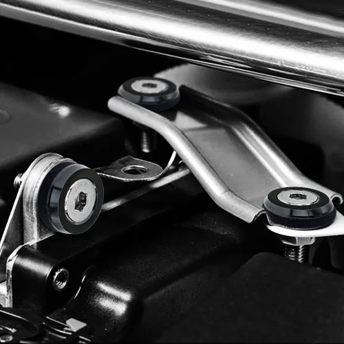 Vista 6 de JDM - Kit de pernos de aluminio para parachoques de parachoques, 20 juegos, M6 x 0.787 in para bahía de motor (negro) 20-set · engine bay dress-up