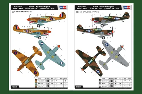 Vista 5 de Hobby Boss Kit de construcción de modelo de avión Kittyhawk P-40M de fácil montaje