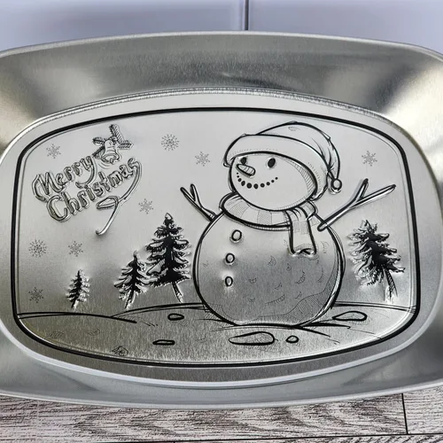 Vista 5 de Juego de 3 bandejas decorativas ovaladas de metal plateado, esenciales, decoración de Acción de Gracias y vacaciones, bandejas de tocador en relieve
