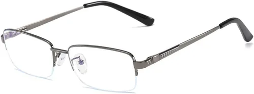 Vista 9 de Half Rimless Metal Eyewear Frames Blue Light Blocking Transparent Lens Business Glasses