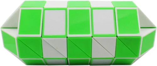 Vista 6 de Mipartebo Magic Snake Cube Twist Puzzle 72 Cuñas Tamaño Grande Verde Juguetes para ansiedad con forma de serpiente, regalos de fiesta para niños