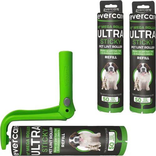 Vista 7 de Evercare Recambio de Rodillo Quitapelusas Mega Multiusos para Pelo de Mascotas de 10", 50 Hojas – Rodillo Adhesivo para Pelo de Mascotas, Removedor