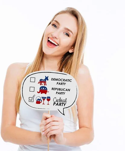Vista 3 de Big Dot of Happiness Kit de accesorios para cabina de fotos para fiesta electoral política, 20