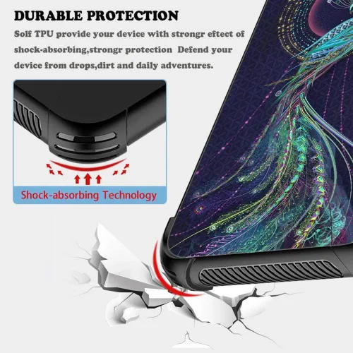 Vista 6 de ZHEGAILIAN Funda para iPhone 6/6S, protección de grado militar, esquinas a prueba de golpes, funda antiarañazos para iPhone 6/6S, pavo real