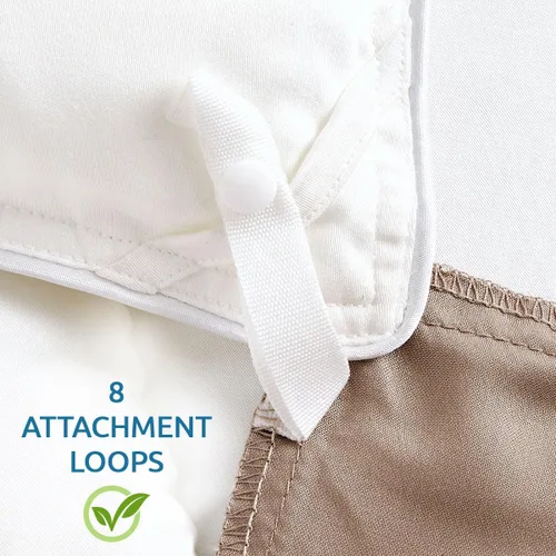 Vista 7 de Pure Bamboo - Inserto para edredón tamaño Queen (90x92 pulg) - Inserto para edredón ultra suave acolchado con 8 asas en las esquinas y laterales