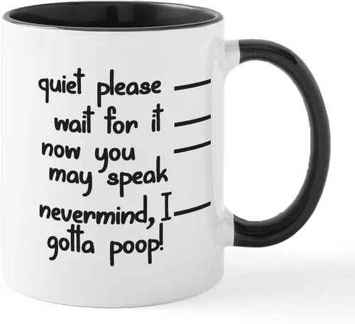 Vista 67 de CafePress Time To Poop Mugs Taza de café de cerámica de 11 oz (11.0 fl oz)