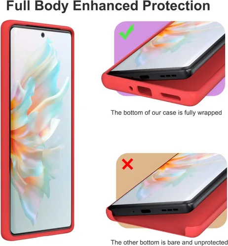 Vista 2 de Moto Edge + 2023 5G Funda, silicona líquida suave protectora y forro de microfibra antiarañazos, a prueba de golpes, compatible con Moto Edge Plus