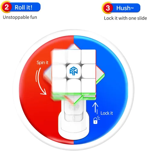 Vista 7 de GAN 356 i 3 Cubo de velocidad sin calcomanías, 3x3 Smart Cube 356 i3 Gans Cubo magnético con GAN 3x3 Smart Cube Display Stand, plástico Speed Cube