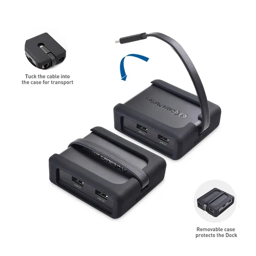 Vista 6 de Cable Matters Hub USB C de monitor dual 4K con DisplayPort 1.4, 100W PD 2 x 4K @60Hz DP, solo Windows, macOS no compatible, Thunderbolt 4/3 y USB4