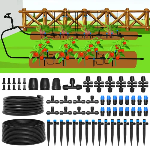 Vista 9 de MIXC Sistema de Riego por Goteo, Sistema de Riego de Jardín con Conector Rápido, Kit de Sistema de Aspersión Automático para Riego de Plantas