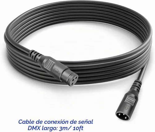 Vista 4 de MAD OWL Cable de conexión XLR macho hembra XLR de 3 pines, cable XLR de 10 pies 9.8 ft, conectores de extensión de cable DMX macho y hembra, cable
