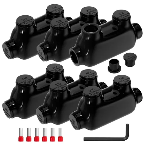 Vista 10 de Joinfworld Conector de empalme en línea de 2 puertos 1/0-14AWG Conectores de alambre de aluminio a cobre Conectores de alambre aislados Conectores