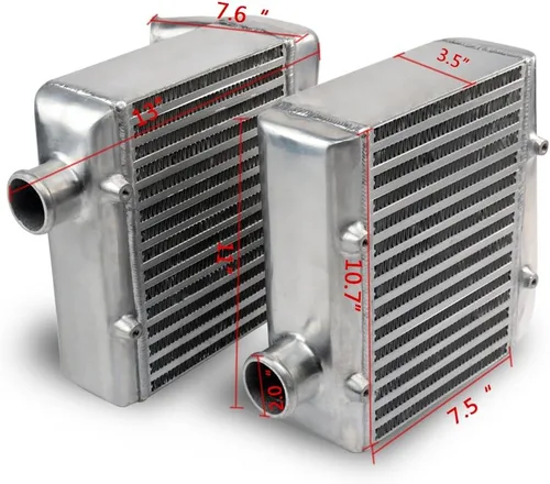 Vista 2 de Kit de refrigeración intercooler de aluminio mejorado con pernos de montaje lateral dual compatible con Nissan 300ZX Twin Turbo 1990-1996