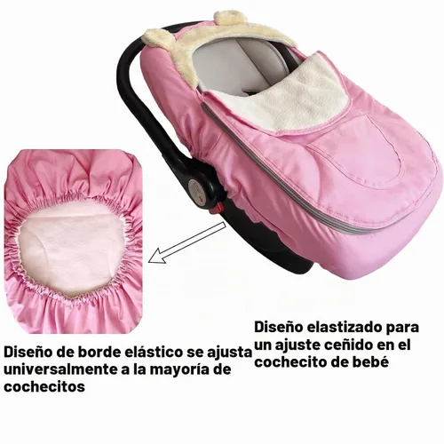 Vista 3 de Funda de asiento de automóvil para bebés, funda de asiento de automóvil de invierno para niños y niñas, mantiene al bebé caliente y acogedor, funda