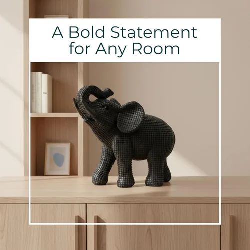 Vista 3 de Figura decorativa de elefante de resina para decoración del hogar y el baño, estatua decorativa para escritorio de oficina, sala de estar