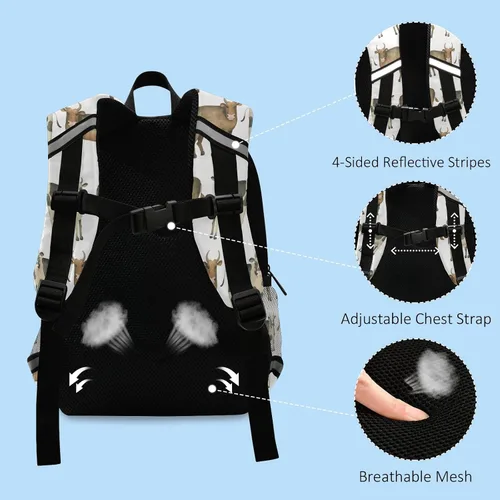Vista 4 de Mochila escolar para niños pequeños, mochila de rana para niños y niñas, bolsa de jardín de infantes, bolsa de viaje para guardería preescolar