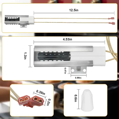 Vista 2 de Paquete de 2 encendedores de horno de gas PB040001, AP5315579, 065650-000, PB04001 compatible con quemador de horno Viking Range