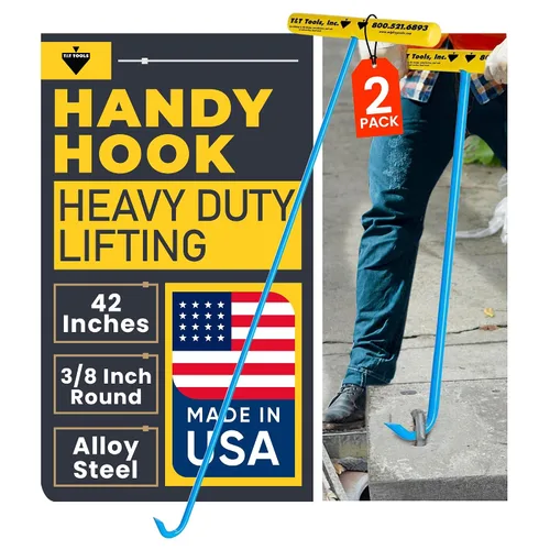 Vista 12 de T&T Tools Handy Hook – Gancho de 16" de acero inoxidable para tapa de alcantarilla, extractor, extractor de pasador de espiga, herramienta