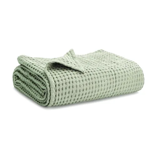 Vista 19 de Comfy Cubs Manta de bebé con tejido de punto gofre, manta de algodón de 40 x 40 pulgadas con diseño texturizado, manta ligera para cama, cuna Blush