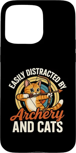 Vista 31 de Funny Cat Parent Gift Easily Distracted by Archery and Cats Case for iPhone 17