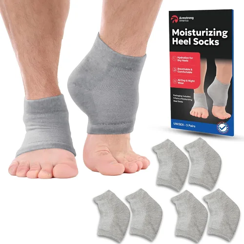 Vista 15 de Calcetines hidratantes para hombres y mujeres Tratamiento de talón agrietado con aloe vera Removedor de callos de talón hidratante Calcetines