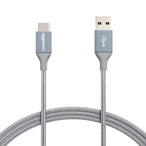 Vista 12 de Amazon Basics - Cable cargador USB-C a USB-A 2.0 de alta velocidad, cordón trenzado de nailon, velocidad de 480Mbps, certificado por USB-IF