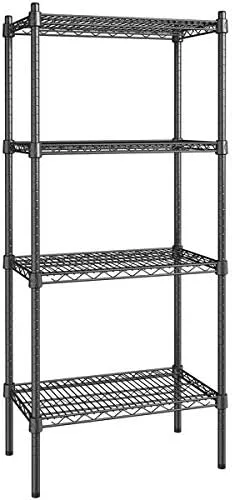 Vista 364 de Kit de 4 estantes de epoxi verde NSF de 21 x 72 pulgadas con postes de 86 pulgadas, estantería de almacenamiento resistente, kit de estantería
