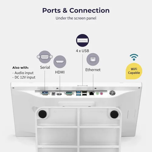 Vista 5 de Volcora Máquina terminal de punto de venta al por menor y restaurante para pequeñas empresas, caja registradora de punto de venta con Windows 11