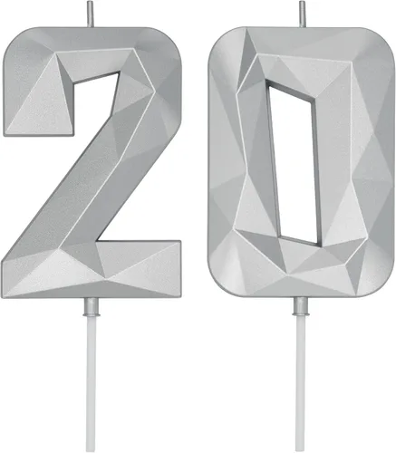Vista 210 de DERVENTA Vela Grande de Cumpleaños Número 3D Verde Luminoso de 3.7 Pulgadas Celebración de Fiesta Aniversario Decoración Adorno para Pastel 1 Pieza
