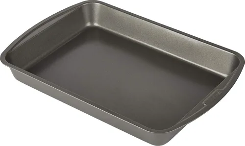 Vista 5 de Goodcook Bandeja antiadherente para lasaña y asado, 14 x 10 pulgadas, color plateado