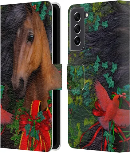 Vista 67 de Head Case Designs Officially Licensed Laurie Prindle A Morgan Christmas Western Stallion Leather Wallet Case Compatible with Samsung Galaxy A07 4G