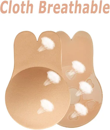 Vista 3 de LAVESHOP sujetador invisible 2 pares mujeres cinta de elevación de pecho adhesivo sujetador de silicona sin tirantes pezón cubre espalda conejo oído