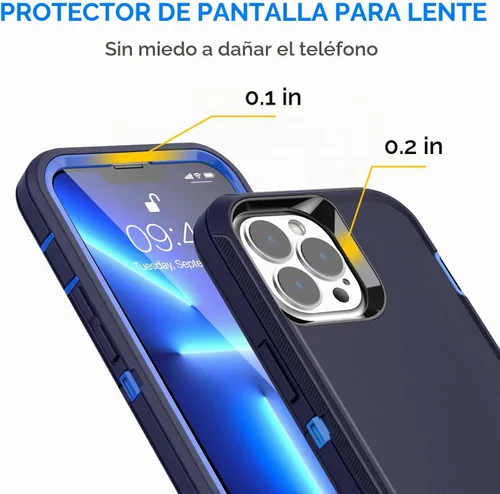 Vista 6 de AICase Funda para iPhone 13 Pro (6.1 pulgadas) con protector de pantalla de vidrio, protección contra caídas de alta resistencia, cuerpo completo, a