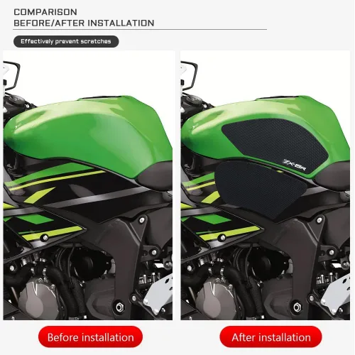 Vista 2 de Para Kawasaki Ninja ZX-6R / ZX-636 ZX6R ZX636 2009-2023 2024 2025 Accesorios para motocicleta Almohadilla lateral para tanque de combustible