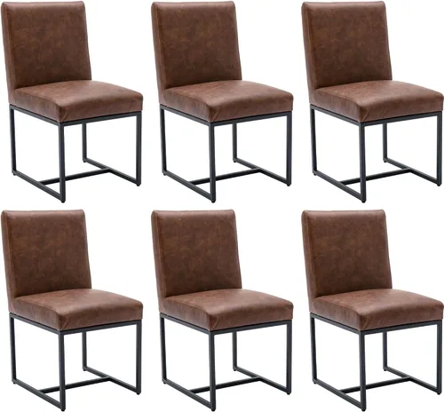 Vista 13 de BESTANO Sillas De Comedor - Juego de 2 sillas de comedor modernas negras tapizadas de piel sintética para cocina y comedor con marco de metal negro
