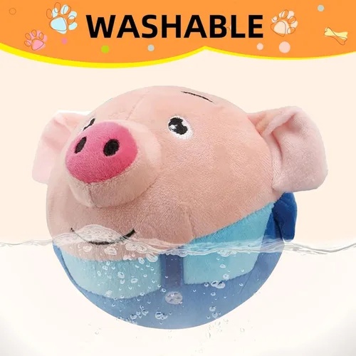 Vista 6 de Juguete de pelota para perro que habla chirriante interactivo de alta calidad 2026, juguete de peluche para mascotas en movimiento activo, juguete