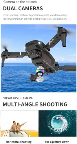 Vista 7 de E88 pantalla drone doble cámara plegable fotografía aérea control remoto avión piloto avión quadcopter drone Mini Folding USB Charging Dual Camera