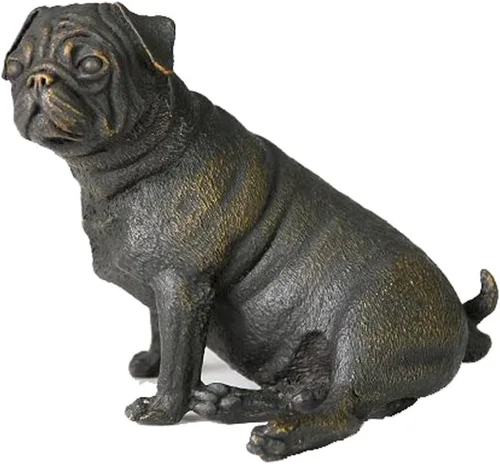 Vista 6 de Estatuas de perro Bulldog Esculturas de bronce TPAL-092 Figuras de metal, 2 piezas 2