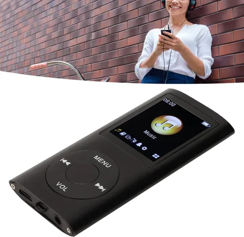 Vista 5 de Reproductor de MP3, elegante reproductor de música portátil sin pérdida con auriculares, compatible con tarjeta de memoria 64G, apagado del sueño