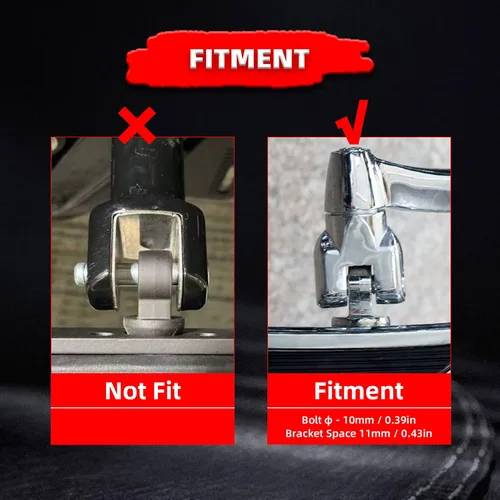 Vista 4 de FATECIM Estriberas Phantom para motocicleta con adaptadores de montaje macho ajustables y goma antideslizante universal para Harley Davidson Dyna
